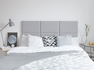 Projekt sypialnia, Zagłówek tapicerowany do łóżka, nowoczesne wezgłowie