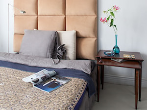 Projekt sypialnia, Zagłówek tapicerowany do łóżka, nowoczesne wezgłowie