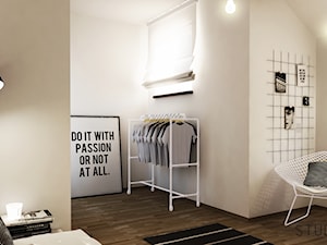 PROJEKT POKOJU W STYLU SKANDYNAWSKIM - Średnia biała sypialnia, styl skandynawski - zdjęcie od STUDIO MAC
