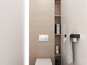 PROJEKT MIESZKANIA 55 m2 - Mała bez okna łazienka, styl minimalistyczny - zdjęcie od STUDIO MAC