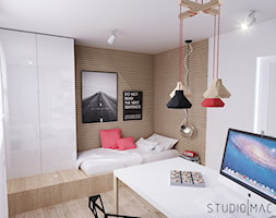 PROJEKT MIESZKANIA 55 m2 - Średni biały pokój dziecka dla nastolatka dla chłopca, styl nowoczesny - zdjęcie od STUDIO MAC - Homebook