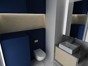 Concrete Space - Średnia bez okna z lustrem z punktowym oświetleniem łazienka - zdjęcie od URBAN DESIGN WARSAW