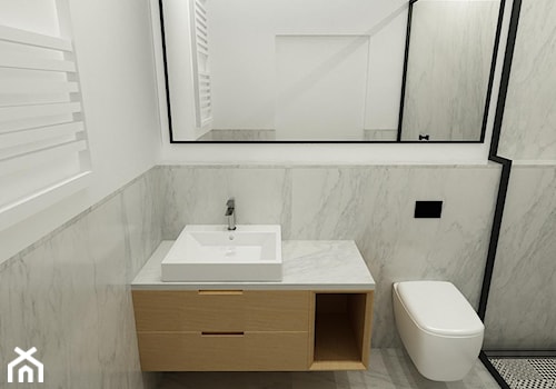 Sunny Flat - Średnia bez okna z lustrem z marmurową podłogą łazienka - zdjęcie od URBAN DESIGN WARSAW