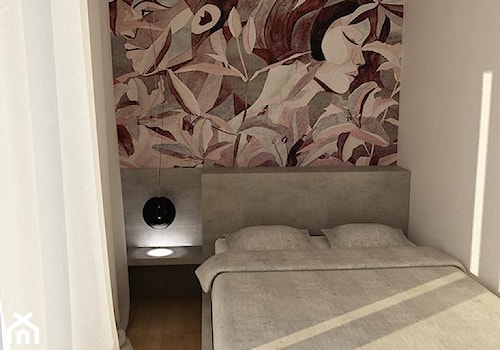 Muranów Flat - Mała biała szara sypialnia - zdjęcie od URBAN DESIGN WARSAW