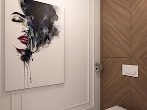 Bez okna z marmurową podłogą łazienka, styl glamour - zdjęcie od kameleonczestochowa