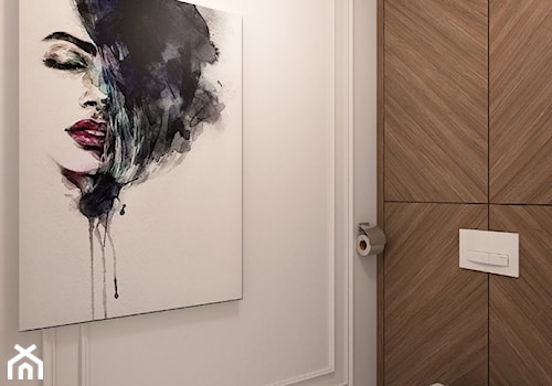 Bez okna z marmurową podłogą łazienka, styl glamour - zdjęcie od kameleonczestochowa