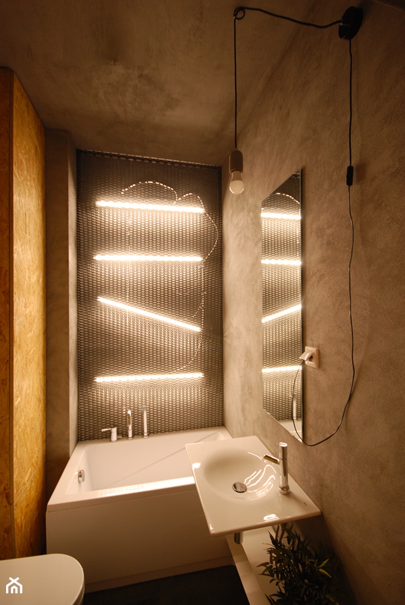 mini apartament - Mała bez okna łazienka, styl nowoczesny - zdjęcie od PROJEKTOWANIE_OD_A_DO_Z