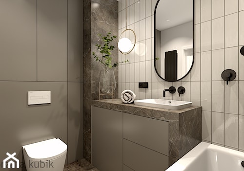 Elegancka łazienka - Mała bez okna z lustrem z marmurową podłogą z punktowym oświetleniem łazienka, styl glamour - zdjęcie od Malgorzata Kubik