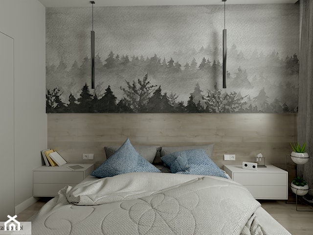 Sypialnia z motywem lasu