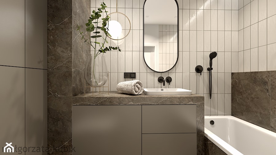 Elegancka łazienka - Mała bez okna łazienka, styl nowoczesny - zdjęcie od Malgorzata Kubik