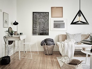 Mały biały salon, styl skandynawski - zdjęcie od LEDLIGHT.pl