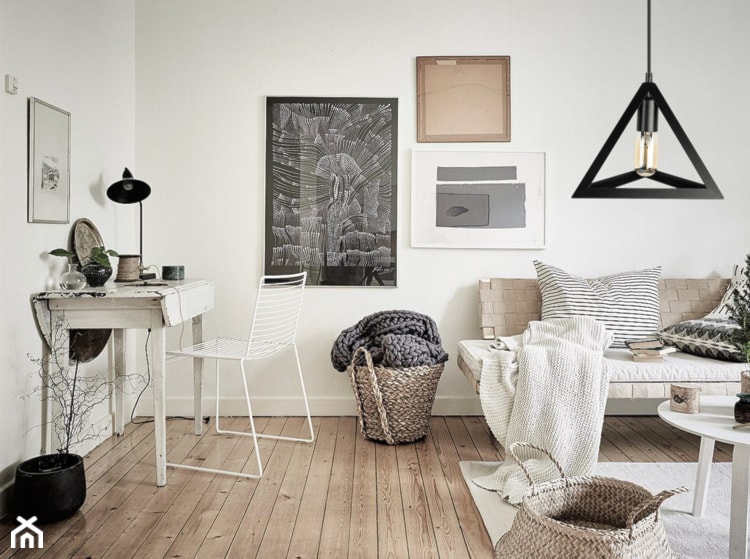 Mały biały salon, styl skandynawski - zdjęcie od LEDLIGHT.pl