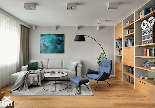 Mieszkanie projektu IP-Design - Średni szary salon, styl nowoczesny - zdjęcie od Mikołaj Dąbrowski