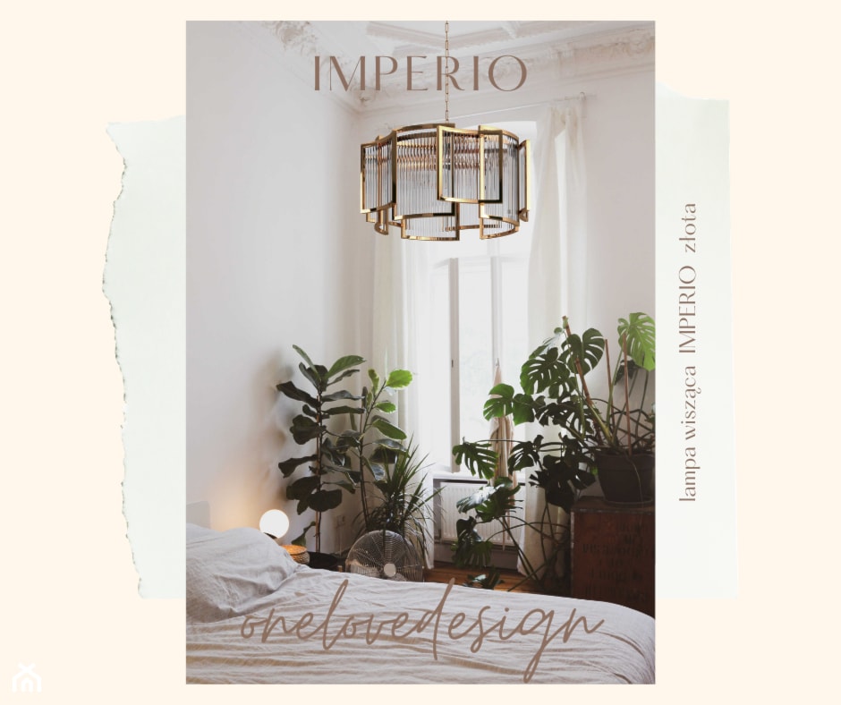 LAMPA WISZĄCA IMPERIO ZŁOTA 80 CM - zdjęcie od ONELOVEDESIGN - Homebook