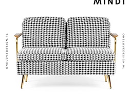 Mini sofka MINDI pepitka / złote nóżki - zdjęcie od ONELOVEDESIGN - Homebook