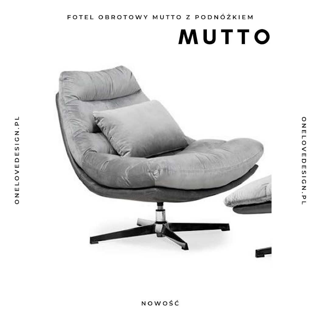 Fotel obrotowy MUTTO z podnóżkiem - zdjęcie od ONELOVEDESIGN - Homebook