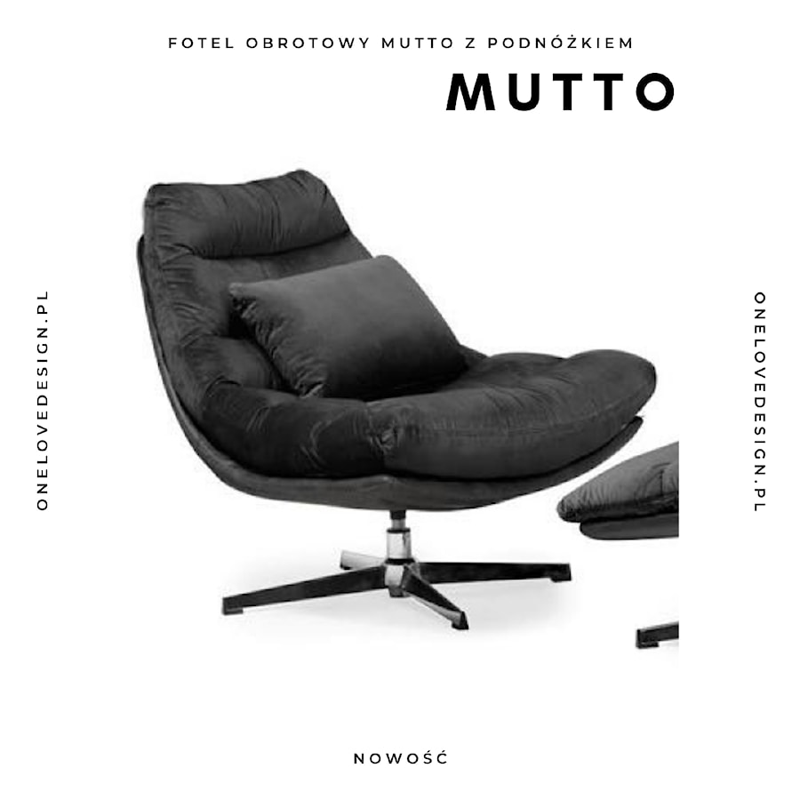 Fotel obrotowy MUTTO z podnóżkiem - zdjęcie od ONELOVEDESIGN