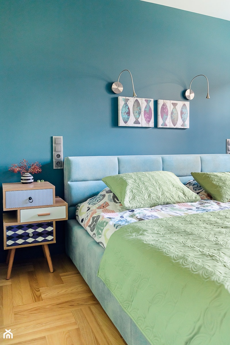 Sesja zdjęciowa mieszkania - Mała niebieska sypialnia, styl nowoczesny - zdjęcie od Studio Buffavento | Paulina Zatorska