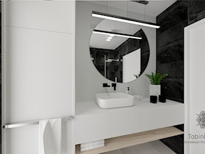 Mieszkanie - Mała bez okna z lustrem z punktowym oświetleniem łazienka, styl nowoczesny - zdjęcie od Tabin Design