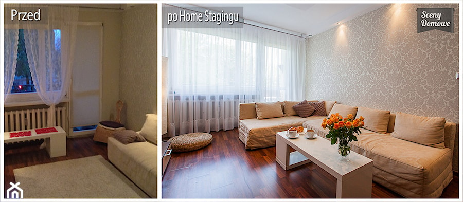 Home Staging, Katowice, ul. Józefowska - Salon, styl nowoczesny - zdjęcie od Sceny Domowe - Home Staging w Małopolsce i na Śląsku