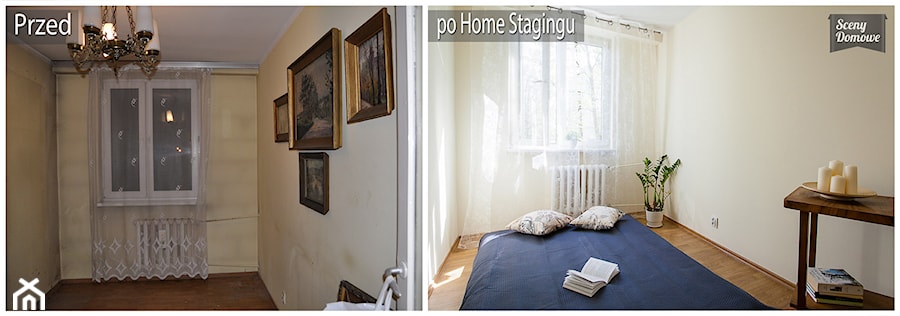 Home Staging, ul. Na Kozłówce w Krakowie - Sypialnia, styl minimalistyczny - zdjęcie od Sceny Domowe - Home Staging w Małopolsce i na Śląsku