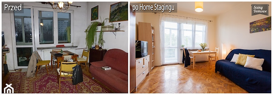 Home Staging, ul. Szafera, Kraków - Salon, styl minimalistyczny - zdjęcie od Sceny Domowe - Home Staging w Małopolsce i na Śląsku