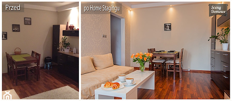 Home Staging, Katowice, ul. Józefowska - Salon, styl nowoczesny - zdjęcie od Sceny Domowe - Home Staging w Małopolsce i na Śląsku