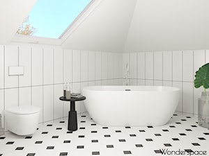 Elegancka łazienka z tapetą - Łazienka, styl tradycyjny - zdjęcie od Wonderspace - studio projektowania wnętrz