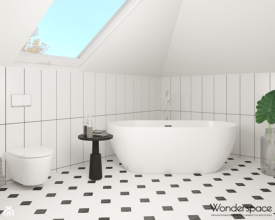 Elegancka łazienka z tapetą - Łazienka, styl tradycyjny - zdjęcie od Wonderspace - studio projektowania wnętrz
