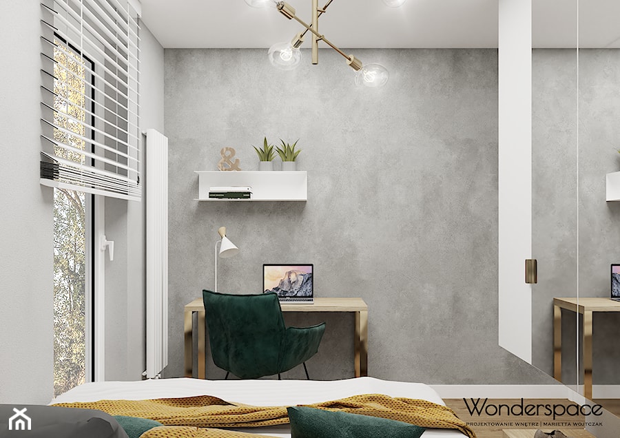 Mieszkanie z granatowym akcentem - Sypialnia, styl nowoczesny - zdjęcie od Wonderspace - studio projektowania wnętrz