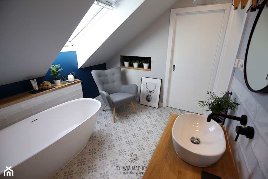 Łazienka z pralnią - zdjęcie od Sylwia Machoł Architektura Wnętrz