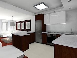 dom w bielach i brązach - Kuchnia - zdjęcie od Art-Wnętrza Studio Projektowanie Architektury i Wnętrz