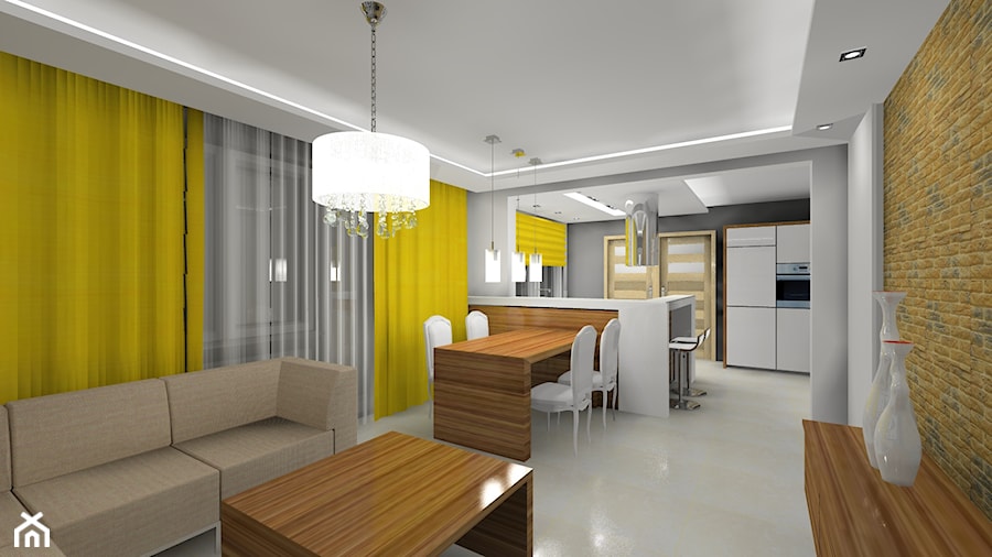 mieszkanie w żółciach - Salon - zdjęcie od Art-Wnętrza Studio Projektowanie Architektury i Wnętrz