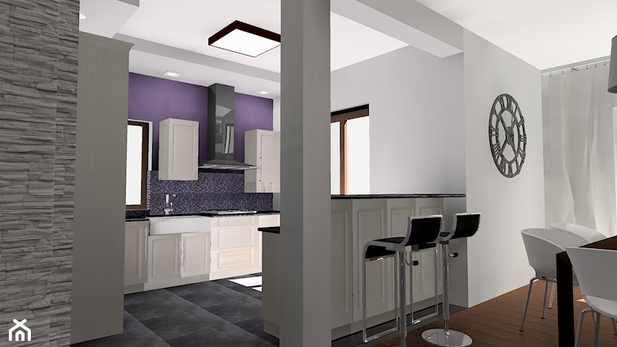 mieszkanie w fioletach - Kuchnia - zdjęcie od Art-Wnętrza Studio Projektowanie Architektury i Wnętrz