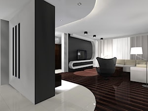 dom w bielach, brązach i szarościach - Salon - zdjęcie od Art-Wnętrza Studio Projektowanie Architektury i Wnętrz