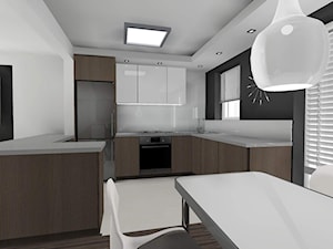 mieszkanie w szarości i bieli - Kuchnia - zdjęcie od Art-Wnętrza Studio Projektowanie Architektury i Wnętrz