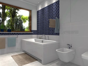 Heksagonalna łazienka - Średnia bez okna z punktowym oświetleniem łazienka - zdjęcie od Dominika Chybowska