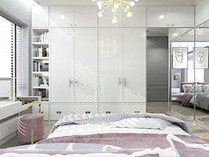 DUSTY PINK MODERN GLAM - Średnia szara sypialnia, styl glamour - zdjęcie od LENA INTERIORS