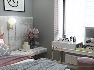 DUSTY PINK MODERN GLAM - Mała czarna sypialnia, styl glamour - zdjęcie od LENA INTERIORS