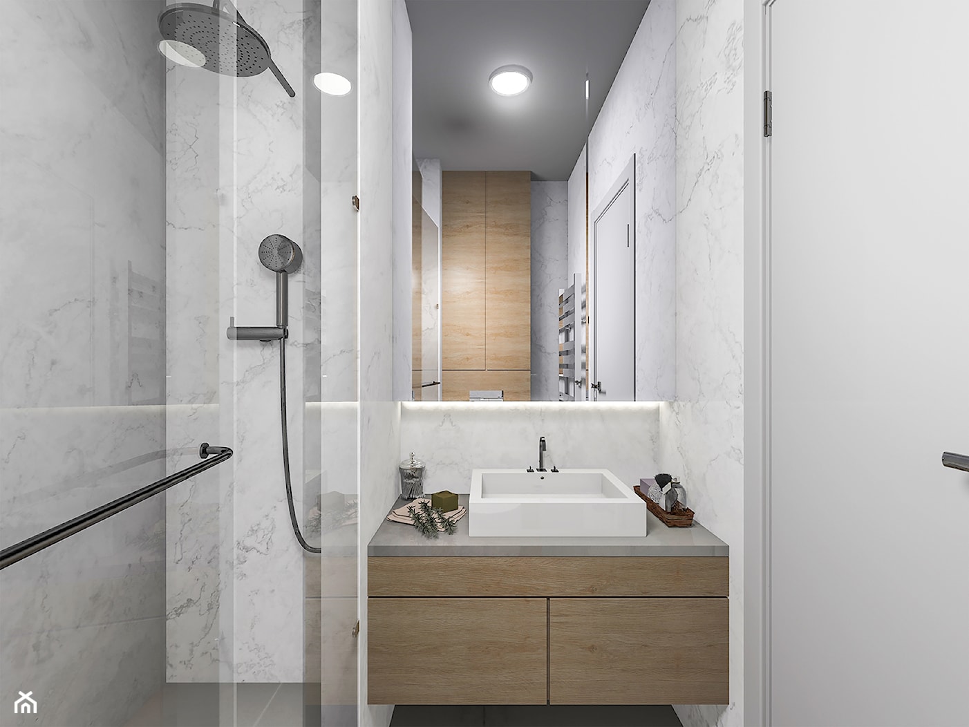 łazienka z dużym prysznicem - zdjęcie od NOWA-FORMA PRACOWNIA ARCHITEKTURY WNĘTRZ I OGRODÓW - Homebook