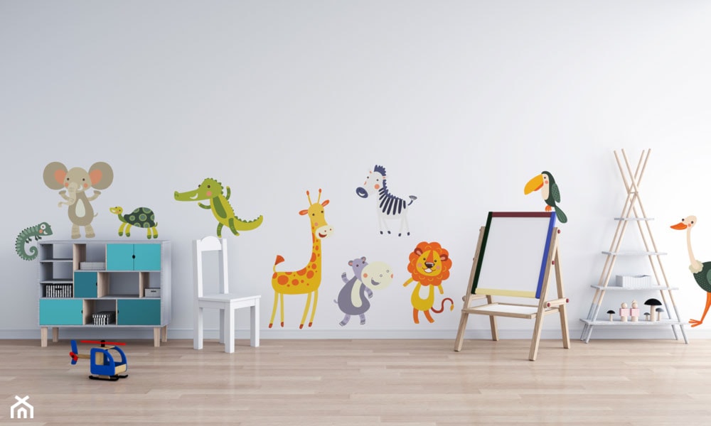 Naklejki ścienne kolorowe zwierzaki do pokoju dziecka - zdjęcie od Jazami - Homebook