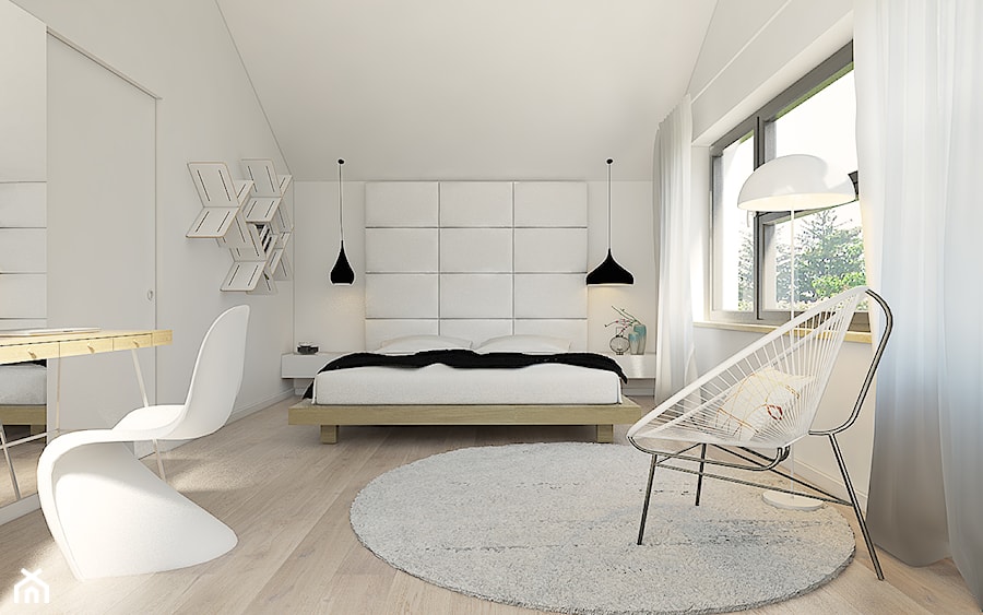 Projekt wnętrza domu jednorodzinnego w Chrzanowie, 180 m2 - Mały biały salon, styl nowoczesny - zdjęcie od TIKA DESIGN