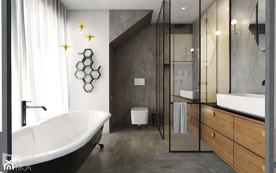 Salon kąpielowy - Średnia łazienka z oknem, styl nowoczesny - zdjęcie od TIKA DESIGN