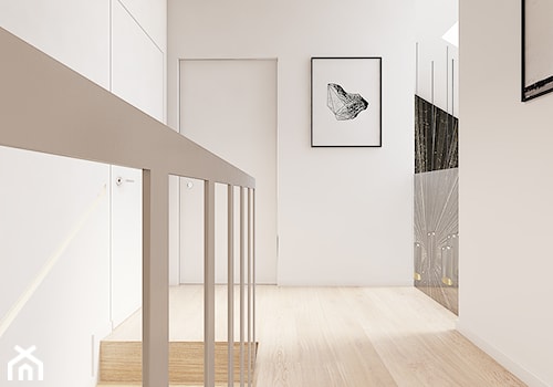 Projekt wnętrza domu jednorodzinnego w Chrzanowie, 180 m2 - Średni beżowy biały hol / przedpokój, styl nowoczesny - zdjęcie od TIKA DESIGN