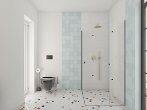 Projekt łazienki przy sypialni w domu jednorodzinnym w Wieliszewie - zdjęcie od Taide