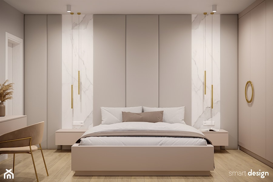 Jasna przytulna sypialnia w kobiecym stylu. - zdjęcie od Smart Design