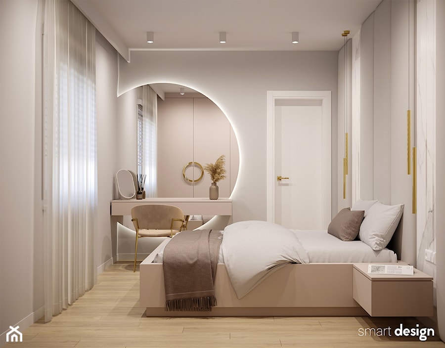 Jasna przytulna sypialnia w kobiecym stylu. - zdjęcie od Smart Design