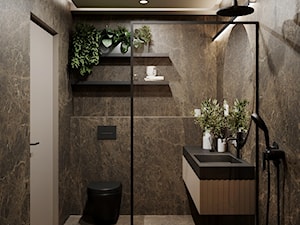 Nowoczesna ciemna łazienka z charakterem - zdjęcie od Smart Design