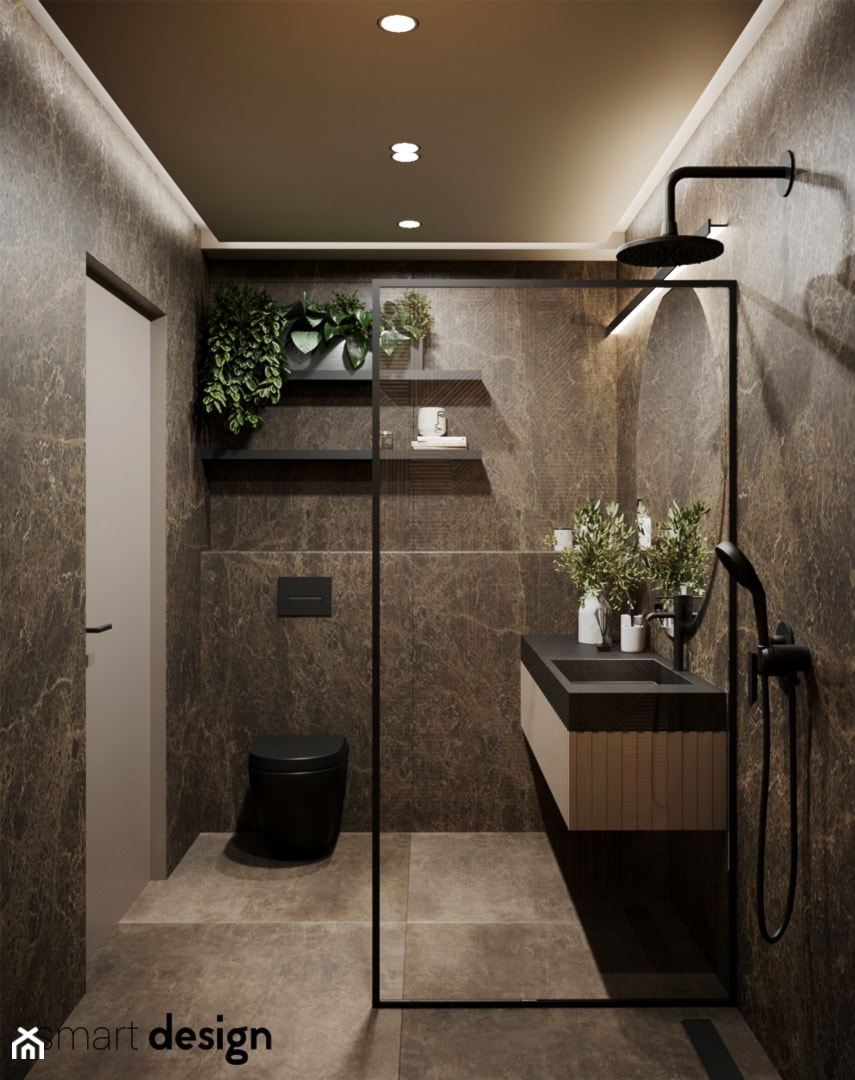Nowoczesna ciemna łazienka z charakterem - zdjęcie od Smart Design