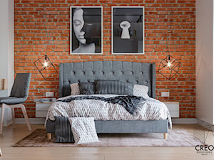 Sypialnia w stylu industrialnym - zdjęcie od Creo Wizualizacje 3d